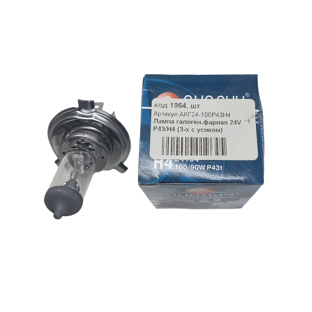 Лампа галогенная фарная 24 В Р43/Н4 АКГ24-100Р43 H4