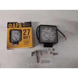 Фара LED 27 Вт квадратная металлическая с широким лучём
