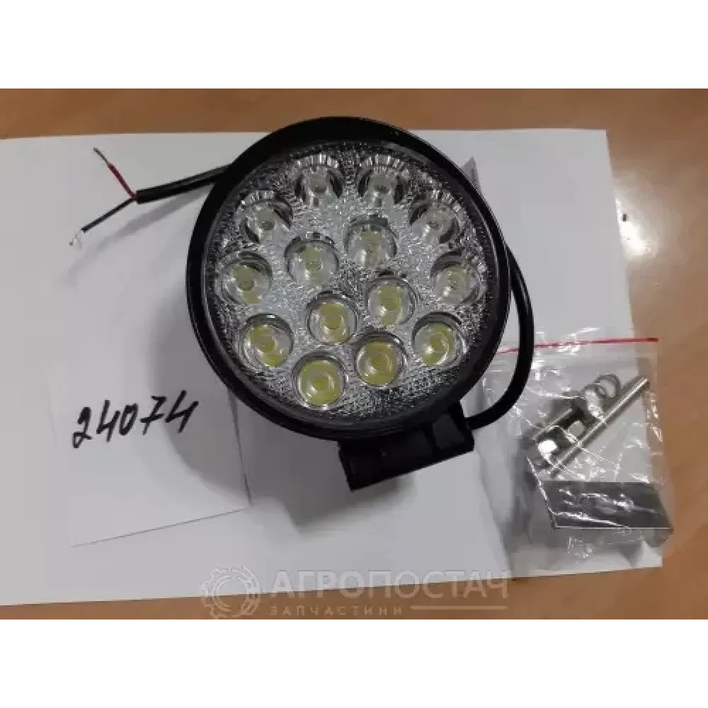 Фара LED кругла металева з широким променем