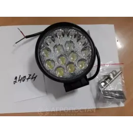 Фара LED кругла металева з широким променем