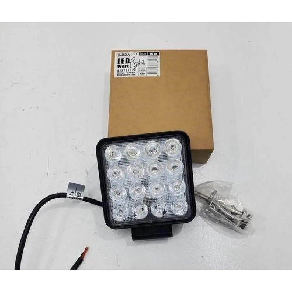 Фара LED 12-24 В 16 Вт квадратная металлическая синего свечения 12/24В