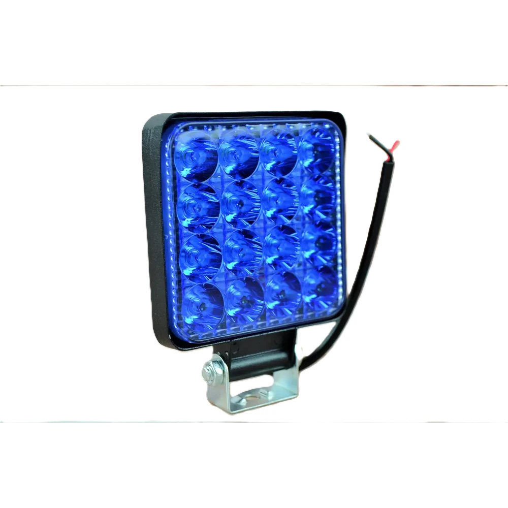 Фара LED 12-24 В 16 Вт квадратная металлическая синего свечения AgroP