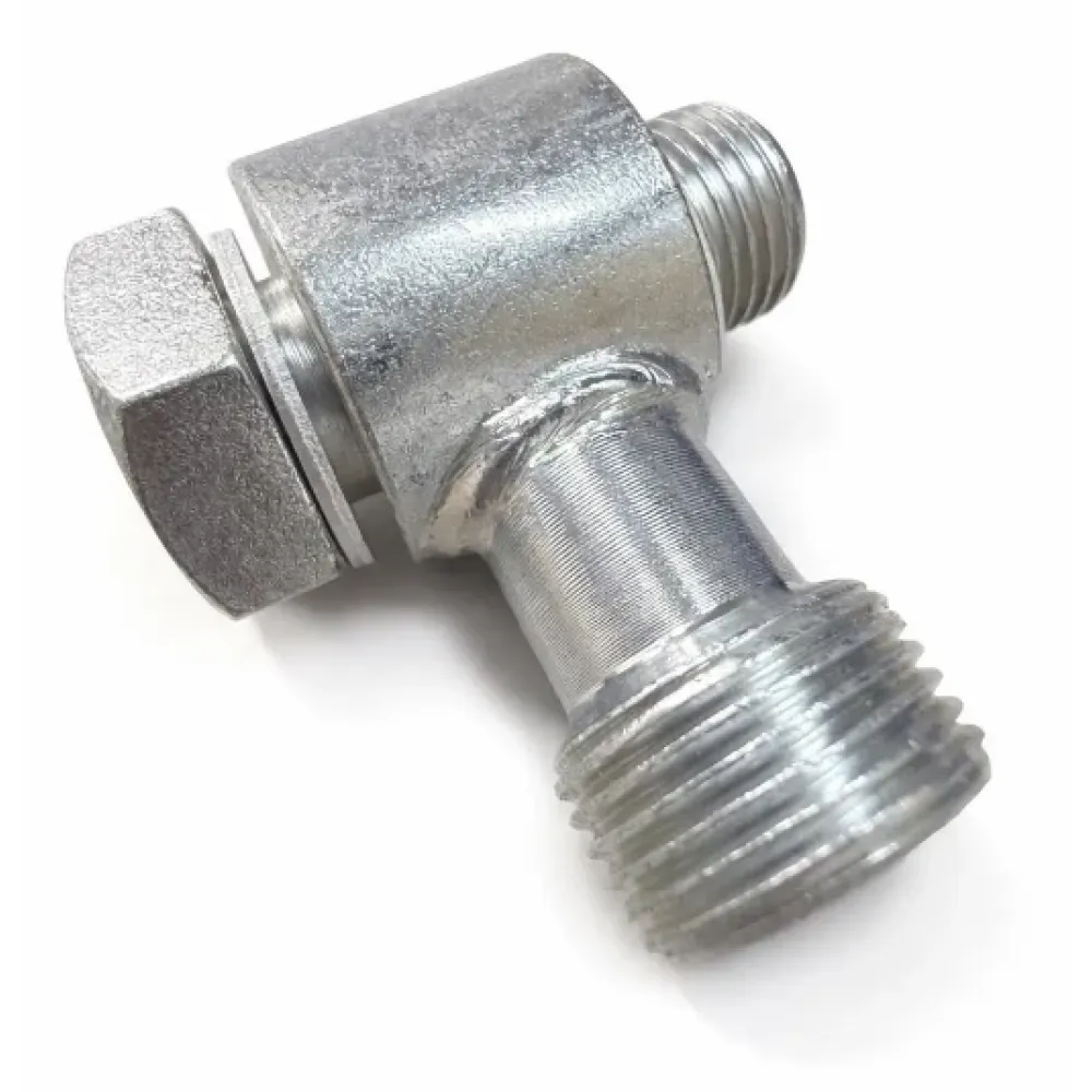 Переходник угловой с болтом-штуцером М20/16