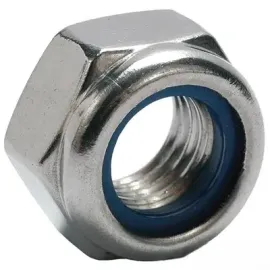 Гайка шестигранна з пластиковим кільцем нержавіюча сталь