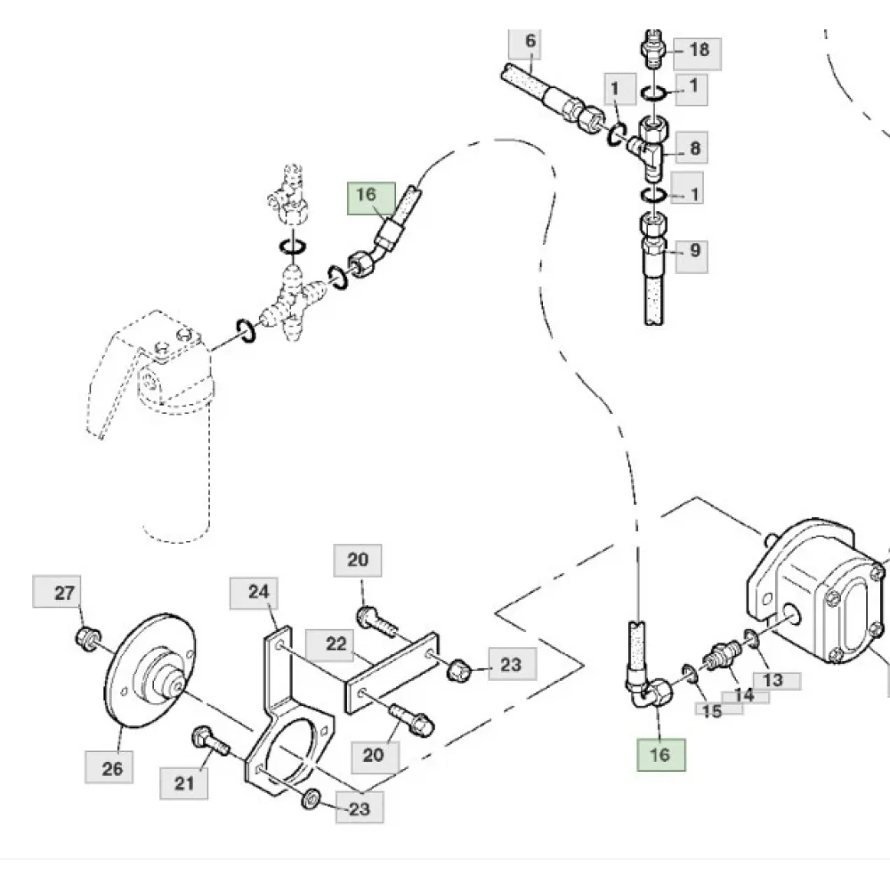 Шланг гидравлический AZ102455