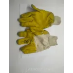 Рукавички робочі пʼятипалі гумові жовті