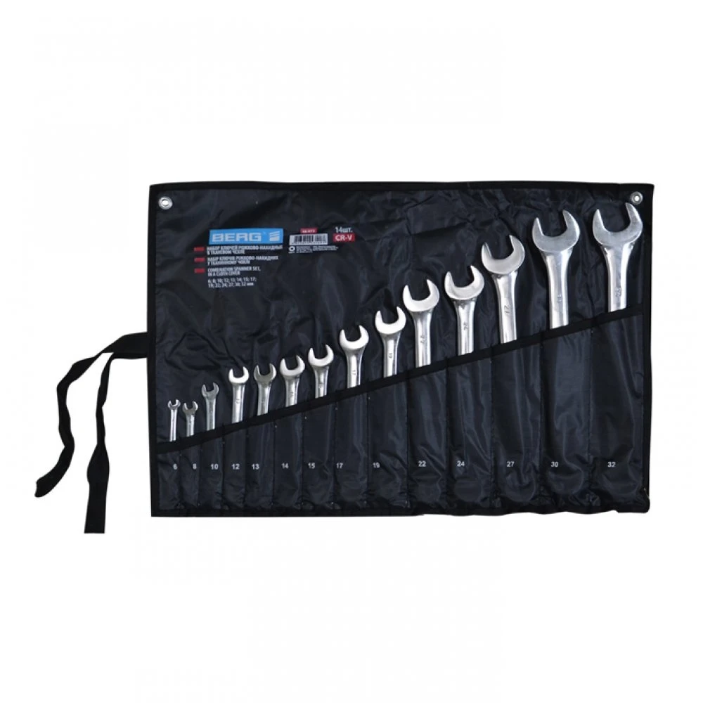 Набір ключів ріжково-накидних у чохлі 48-973