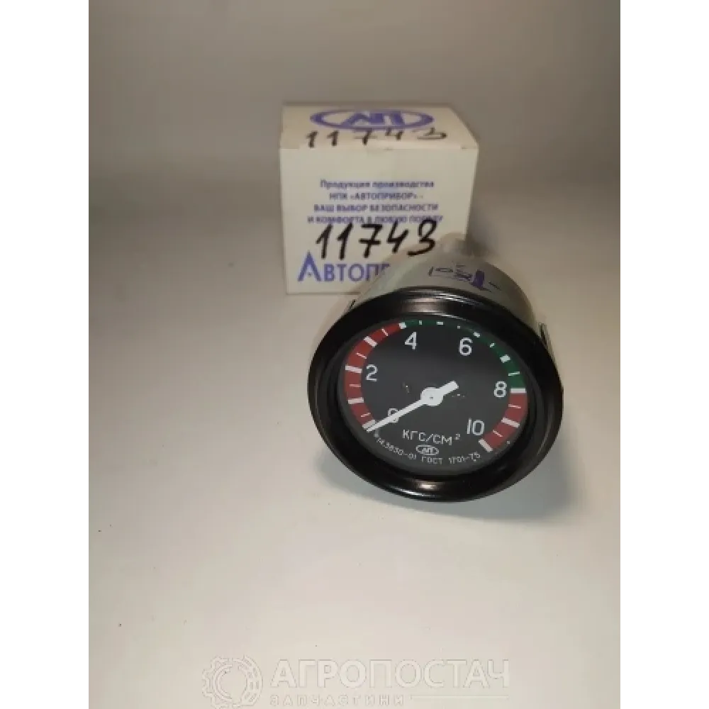 Манометр тиску оливи до 10 атмосфер 1401.3830 ГАЗ 53, ЗІЛ 130, ЛТЗ Т-40, МТЗ 80, МТЗ 82