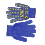 Перчатки плетеные синие с вкраплением 16-016